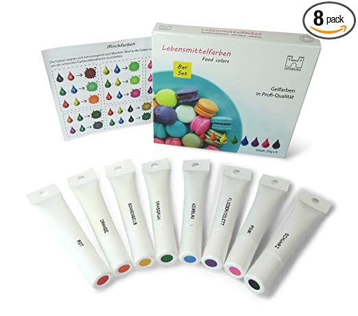 Wenburg Gel Profi Lebensmittelfarbe, 8 x 20g