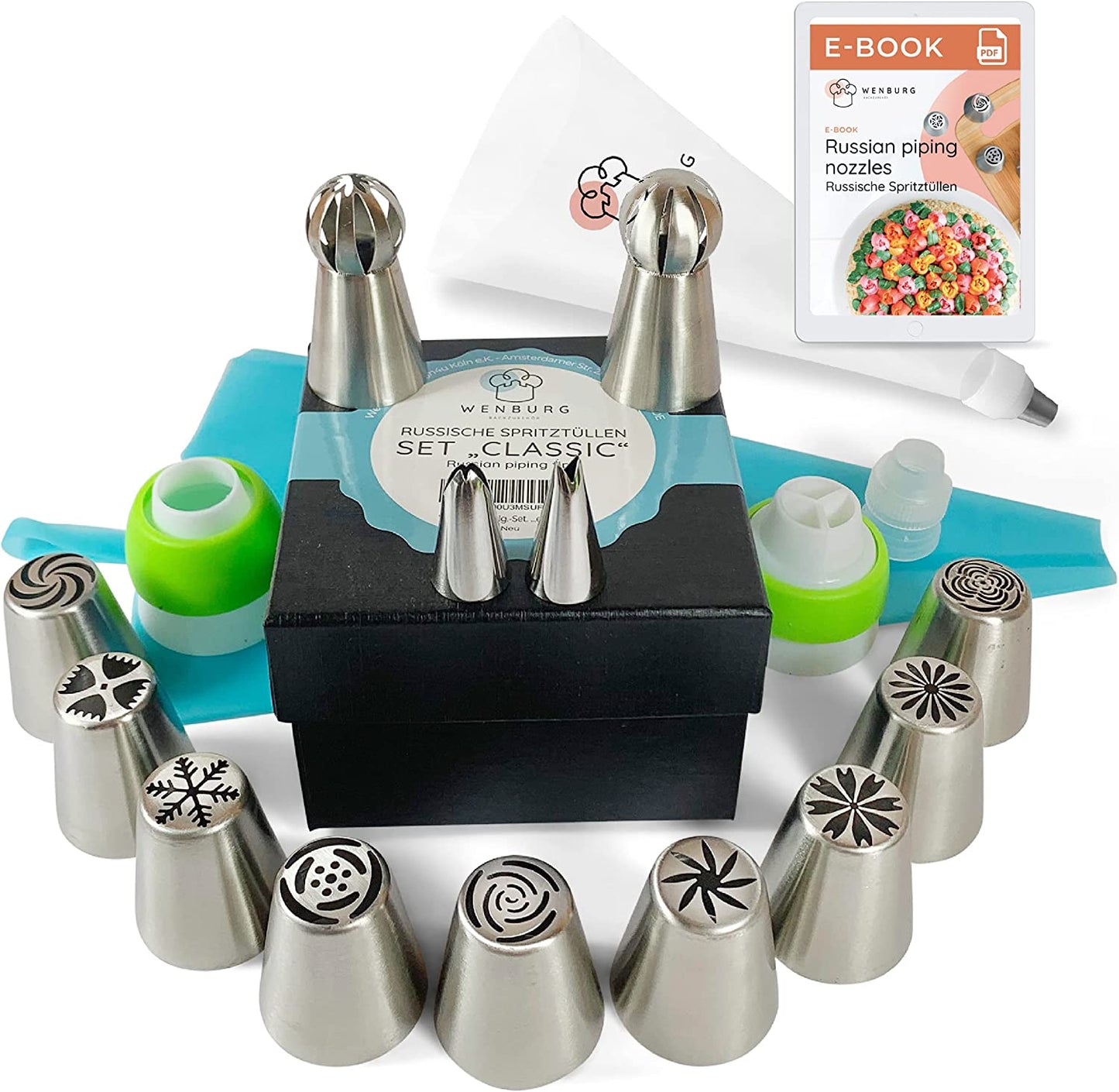 Wenburg 38-piece set. Russian stainless steel piping tips