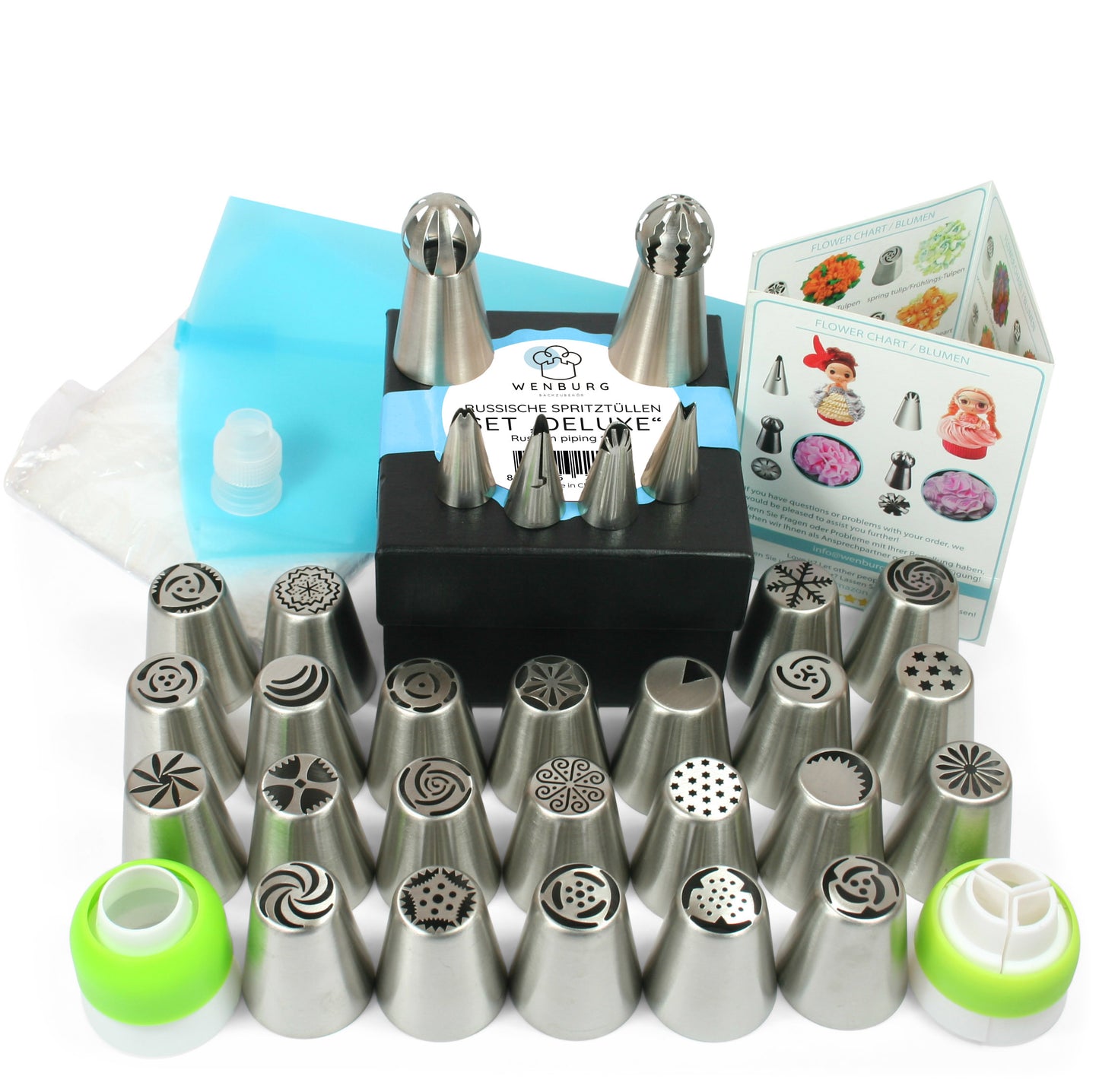 Wenburg Russian stainless steel piping nozzle set deluxe