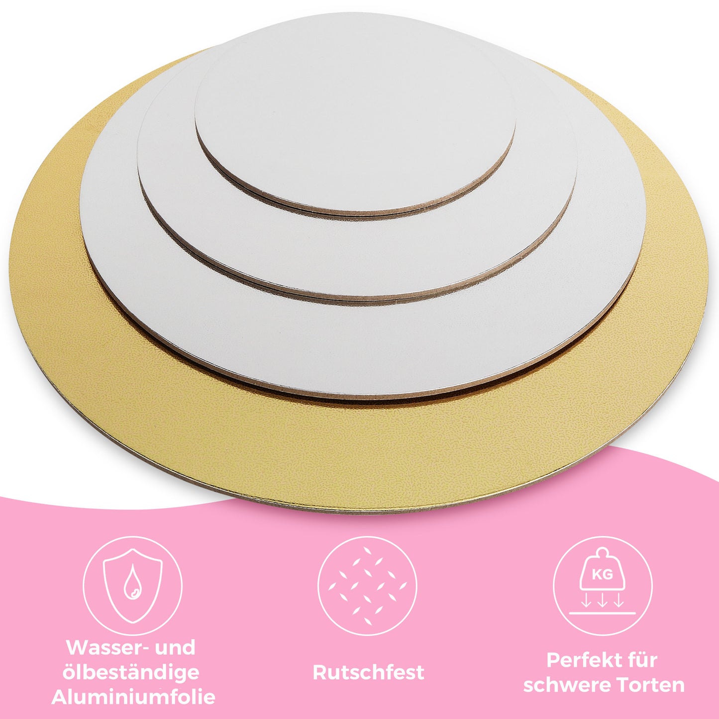 Wenburg Premium Cake Board Set, 4 Tortenunterlagen